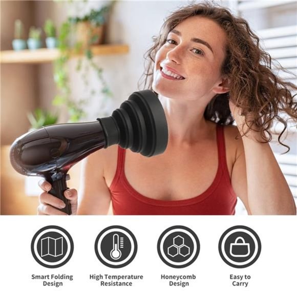 Travel Hair Dryer Diffuser, Segbeauty Collapsible Portable Hair Diffuser - Picture 2 of 7